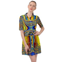 Abstract Art Design Digital Art Belted Shirt Dress