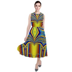 Abstract Art Design Digital Art Round Neck Boho Dress