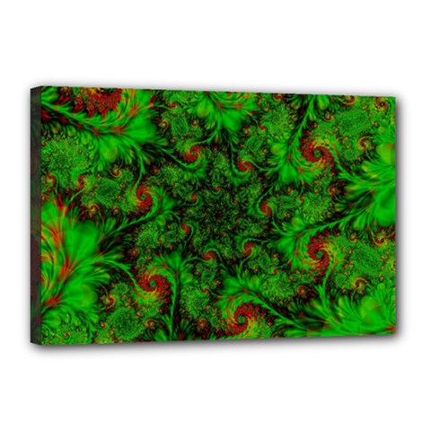 Art Artwork Fractal Digital Art Green Canvas 18  X 12  (stretched) by Pakrebo