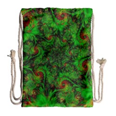 Art Artwork Fractal Digital Art Green Drawstring Bag (large) by Pakrebo