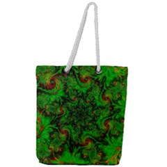 Art Artwork Fractal Digital Art Green Full Print Rope Handle Tote (large)