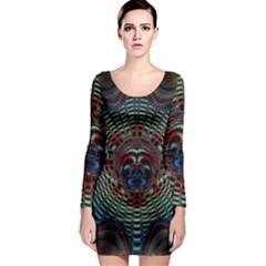 Abstract Abstract Art Artwork Star Long Sleeve Bodycon Dress by Pakrebo