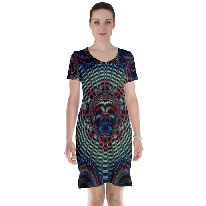 Abstract Abstract Art Artwork Star Short Sleeve Nightdress