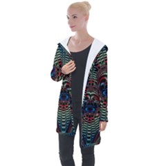 Abstract Abstract Art Artwork Star Longline Hooded Cardigan by Pakrebo