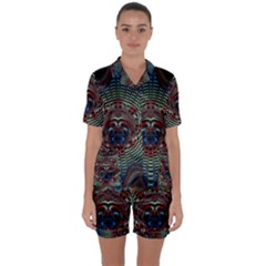 Abstract Abstract Art Artwork Star Satin Short Sleeve Pyjamas Set by Pakrebo