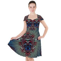 Abstract Abstract Art Artwork Star Cap Sleeve Midi Dress by Pakrebo