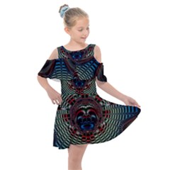 Abstract Abstract Art Artwork Star Kids  Shoulder Cutout Chiffon Dress by Pakrebo