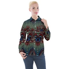 Abstract Abstract Art Artwork Star Women s Long Sleeve Pocket Shirt