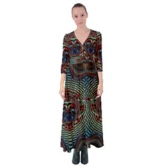 Abstract Abstract Art Artwork Star Button Up Maxi Dress