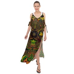 Fractal Art Artwork Design Maxi Chiffon Cover Up Dress