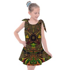 Fractal Art Artwork Design Kids  Tie Up Tunic Dress by Pakrebo