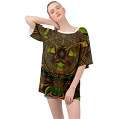 Fractal Art Artwork Design Oversized Chiffon Top