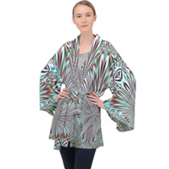 Crystal Design Crystal Pattern Glass Velvet Kimono Robe by Pakrebo