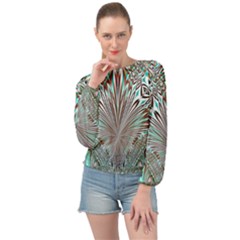 Crystal Design Crystal Pattern Glass Banded Bottom Chiffon Top