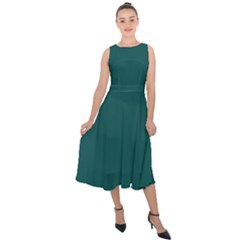 Teal Green Midi Tie-back Chiffon Dress by blkstudio