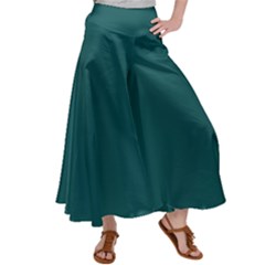 Teal Green Satin Palazzo Pants by blkstudio