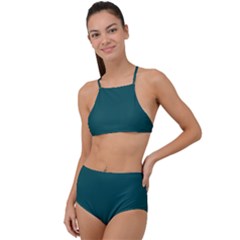 Teal Green High Waist Tankini Set