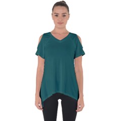 Teal Green Cut Out Side Drop Tee by blkstudio