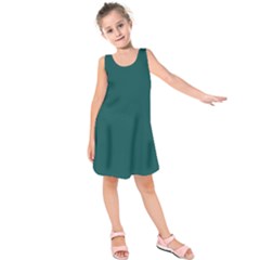 Teal Green Kids  Sleeveless Dress