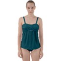 Teal Green Twist Front Tankini Set View1