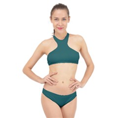 Teal Green High Neck Bikini Set by blkstudio