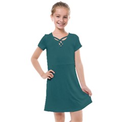 Teal Green Kids  Cross Web Dress by blkstudio