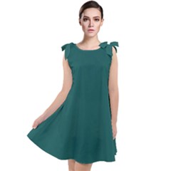 Teal Green Tie Up Tunic Dress