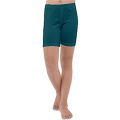 Teal Green Kids  Lightweight Velour Capri Yoga Leggings by blkstudio