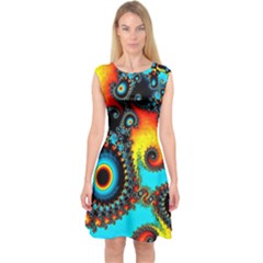 Artwork Fractal Digital Art Capsleeve Midi Dress by Pakrebo