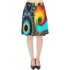 Artwork Fractal Digital Art Velvet High Waist Skirt by Pakrebo