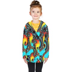 Artwork Fractal Digital Art Kids  Double Breasted Button Coat by Pakrebo