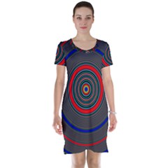 Art Design Fractal Circle Short Sleeve Nightdress by Pakrebo