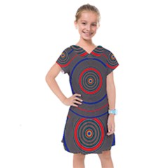 Art Design Fractal Circle Kids  Drop Waist Dress by Pakrebo