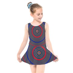 Art Design Fractal Circle Kids  Skater Dress Swimsuit by Pakrebo