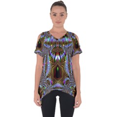 Art Artwork Fractal Digital Art Cut Out Side Drop Tee by Pakrebo