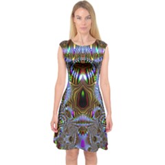 Art Artwork Fractal Digital Art Capsleeve Midi Dress by Pakrebo