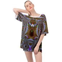 Art Artwork Fractal Digital Art Oversized Chiffon Top by Pakrebo