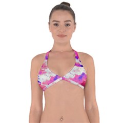 Watercolor Splatter Hot Pink/purple Halter Neck Bikini Top by blkstudio