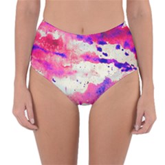 Watercolor Splatter Hot Pink/purple Reversible High-waist Bikini Bottoms by blkstudio