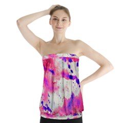 Watercolor Splatter Hot Pink/purple Strapless Top by blkstudio