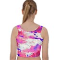 Watercolor Splatter Hot Pink/Purple Velvet Racer Back Crop Top View2