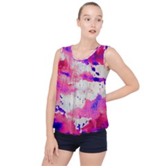 Watercolor Splatter Hot Pink/purple Bubble Hem Chiffon Tank Top by blkstudio