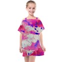 Watercolor Splatter Hot Pink/Purple Kids  One Piece Chiffon Dress View1