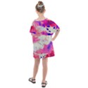 Watercolor Splatter Hot Pink/Purple Kids  One Piece Chiffon Dress View2