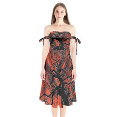 Into The Forest 6 Shoulder Tie Bardot Midi Dress by impacteesstreetweartwo