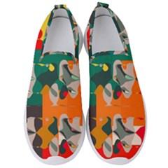 Retro Colors Texture                     Men s Slip On Sneakers by LalyLauraFLM