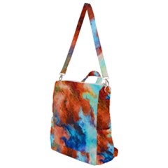 Orange Blue Texture                   Crossbody Backpack by LalyLauraFLM