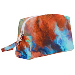 Orange Blue Texture                   Wristlet Pouch Bag (large)