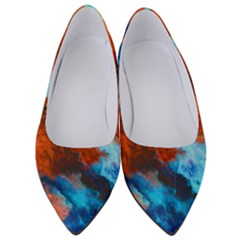 Orange Blue Texture                   Women s Low Heels by LalyLauraFLM