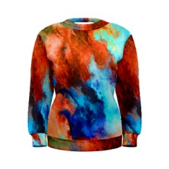 Orange Blue Texture                       Women s Sweatshirt by LalyLauraFLM